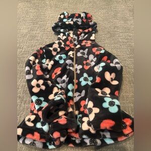 Penelope Mack Black Floral Fleece Jacket with cat ears